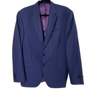 Ted Baker Endurance Size 42R Men's Wool Sport Coat Blazer Jacket Blue Business
